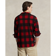 Load image into Gallery viewer, Model wearing POLO Ralph Lauren - L/S Knit Flannel Sportshirt - Plaid in Red/Polo Black - back.