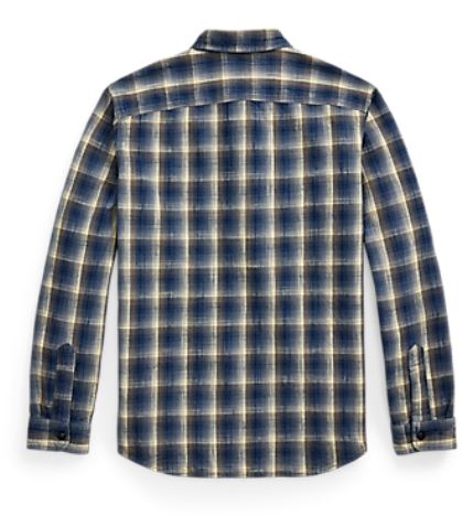 RRL - LS Cotton Plainweave Plaid Jasper Workshirt - back