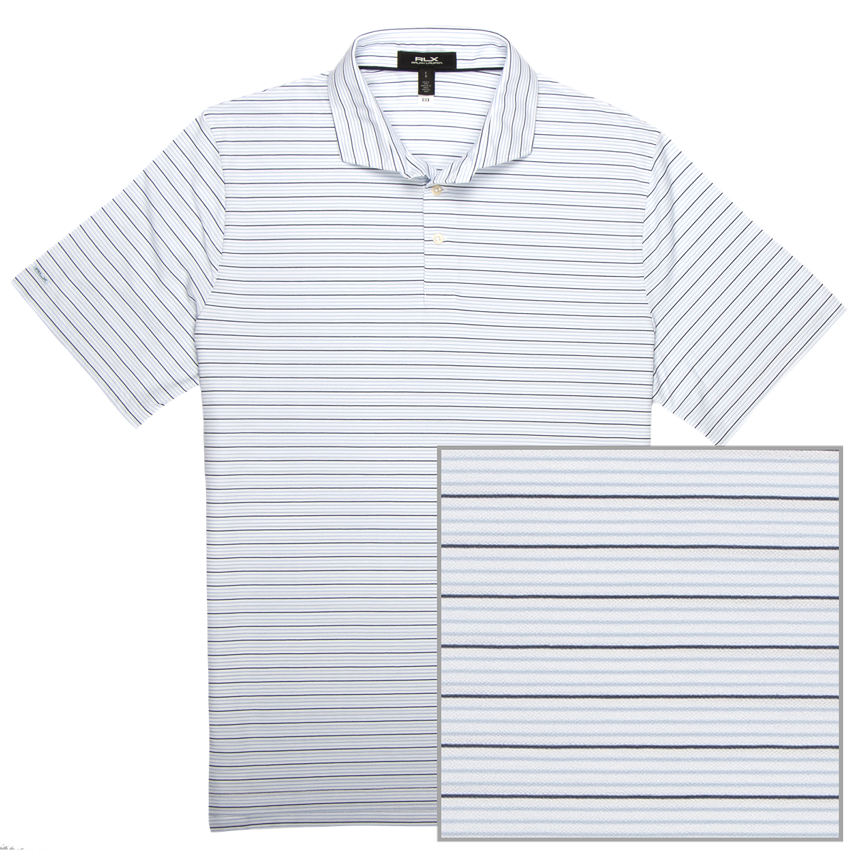 RLX - Ralph Lauren Classic Fit Performance Polo Shirt in Office Blue Multi.