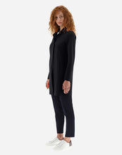 Load image into Gallery viewer, Model wearing Herno Women's Act First Scuba Snap Front Jacket in Black.