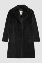 Load image into Gallery viewer, Herno Women's Soft Faux Fur Long Coat in Black.