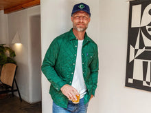 Load image into Gallery viewer, Model wearing Criquet - Quilted Shacket in Evergreen.