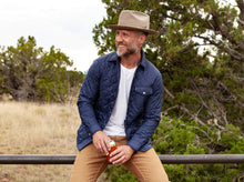 Load image into Gallery viewer, Model wearing Criquet - Quilted Shacket in Navy.