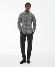 Load image into Gallery viewer, Model wearing Barbour Lomond Tailored Shirt in Forest Mist.