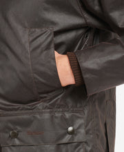 Load image into Gallery viewer, Model wearing Barbour Bedale Wax Jacket in Rustic.