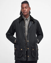 Load image into Gallery viewer, Model wearing Barbour Beaufort 40 Wax Jacket in Sage.