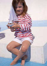 Load image into Gallery viewer, Model wearing Saint James - Minquiers Mod.E Kids in Neige/Tulipe.