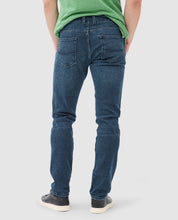 Load image into Gallery viewer, Model wearing Rodd & Gunn - Owaka Straight Italian Denim in True Blue.