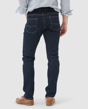 Load image into Gallery viewer, Model wearing Rodd & Gunn - Sutton Straight Italian Denim in RL Dark Blue -back.