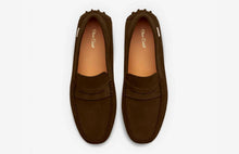 Load image into Gallery viewer, Oliver Cabell Men's Driving Loafers in Chocolate.