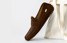 Load image into Gallery viewer, Oliver Cabell Men's Driving Loafers in Chocolate.