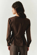Load image into Gallery viewer, Exquise - Ashlynn Belted-Lapel Blouse