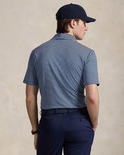 Load image into Gallery viewer, Model wearing RLX - Ralph Lauren Classic Fit Performance Polo Shirt in Refined Navy/Austin Blue - back.