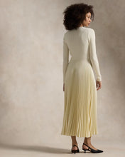 Load image into Gallery viewer, Model wearing Polo Ralph Lauren - Sweater-Bodice LS Dress in Authentic Cream - back.