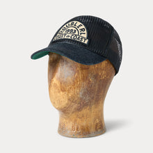 Load image into Gallery viewer, RRL - Nylon/Cotton Mesh "Coast To Coast" Patch Denim-bill Trucker Hat in Navy.