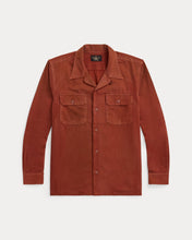 Load image into Gallery viewer, RRL - Long Sleeve Cotton Twill Holmes Camp Shirt in Brick.