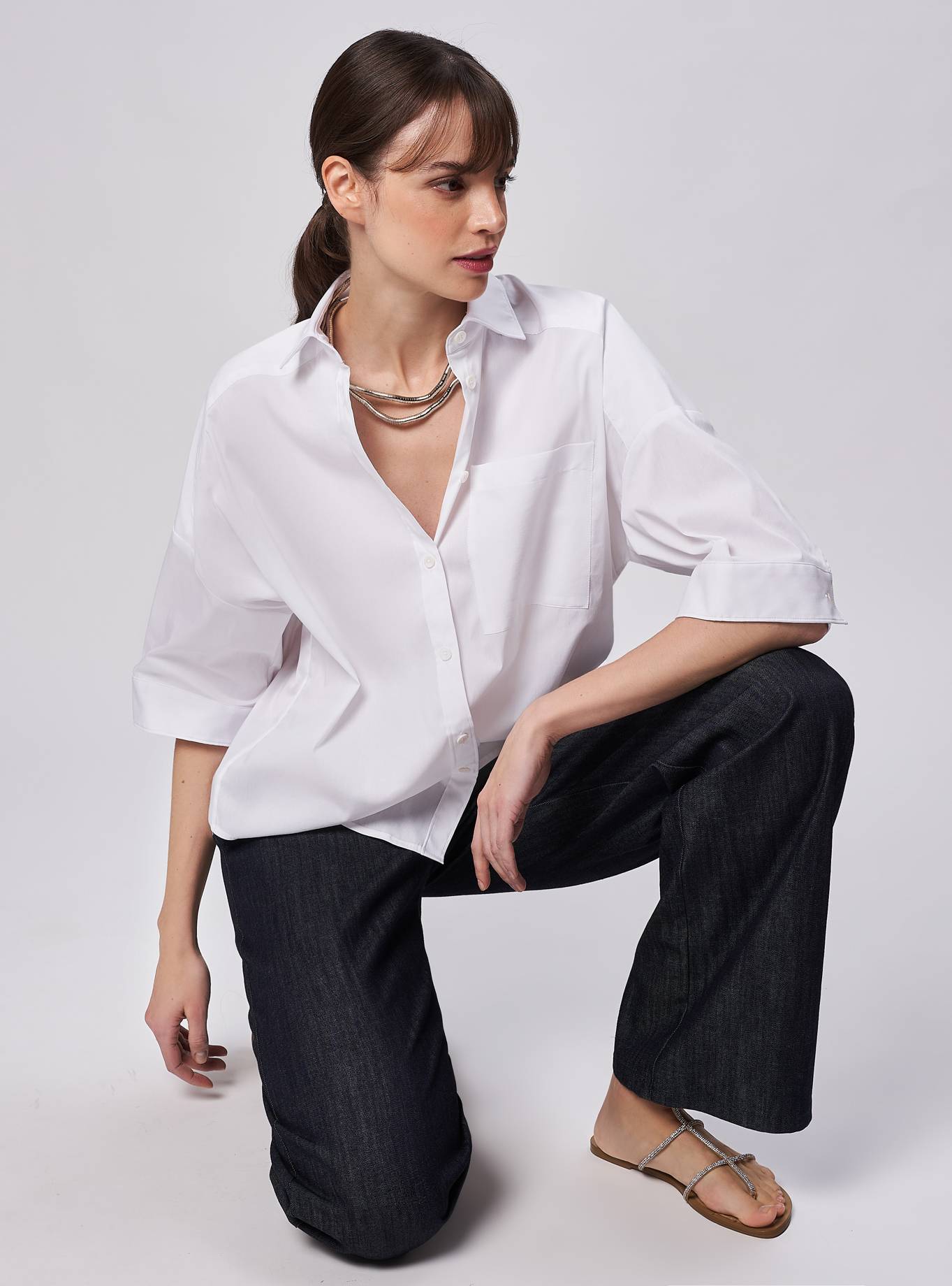 CamicettaSnob - White Long Sleeve Shirt