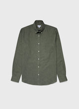 Load image into Gallery viewer, Sunspel - Button Down Flannel Shirt in Green Melange.