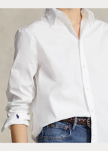 Load image into Gallery viewer, Model wearing Polo Ralph Lauren - Relaxed Fit Cotton Shirt in White.