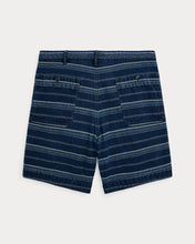 Load image into Gallery viewer, RRL - Indigo Striped Dobby Short in Multi Indigo Stripe - back.