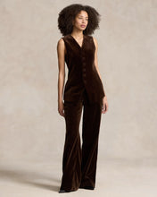 Load image into Gallery viewer, Model wearing Polo Ralph Lauren - Stretch-Cotton Velvet Wide-Leg Pant in Circuit Brown.