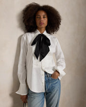 Load image into Gallery viewer, Model wearing Polo Ralph Lauren - Cotton Tuxedo Shirt in White.