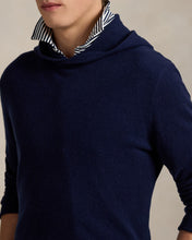 Load image into Gallery viewer, Model wearing RLX - Ralph Lauren Washable Cashmere Hoodie Sweater in Navy.