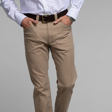 Load image into Gallery viewer, Model wearing Schoffel Men's Canterbury 5 Pocket Jean in Camel.