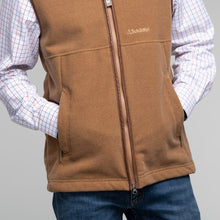 Load image into Gallery viewer, Model wearing Schoffel Men Oakham Fleece Gilet Bark.