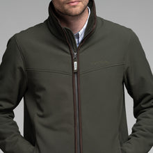 Load image into Gallery viewer, Model wearing Schoffel Men's Burrough Jacket in Forest.