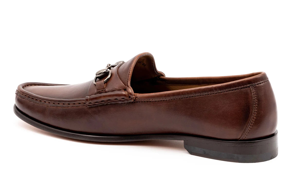 Martin Dingman - Addison Dress Calf Leather Horse Bit Loafer in Chocolate.