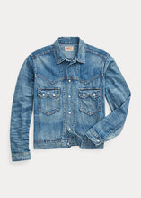 Load image into Gallery viewer, RRL - Hewson Indigo Denim Western Jacket in Hewson Wash.