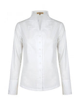 Load image into Gallery viewer, Dubarry Snowdrop long sleeve button down shirt in white.