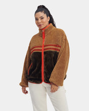 Load image into Gallery viewer, Model wearing UGG - Marlene Sherpa Jacket in Chestnut.
