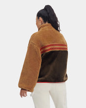 Load image into Gallery viewer, Model wearing UGG - Marlene Sherpa Jacket in Chestnut - back.
