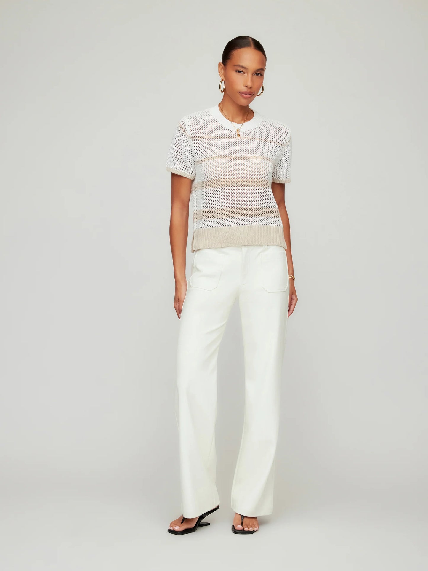 Fifteen Twenty - Crochet Short Sleeve Sweater