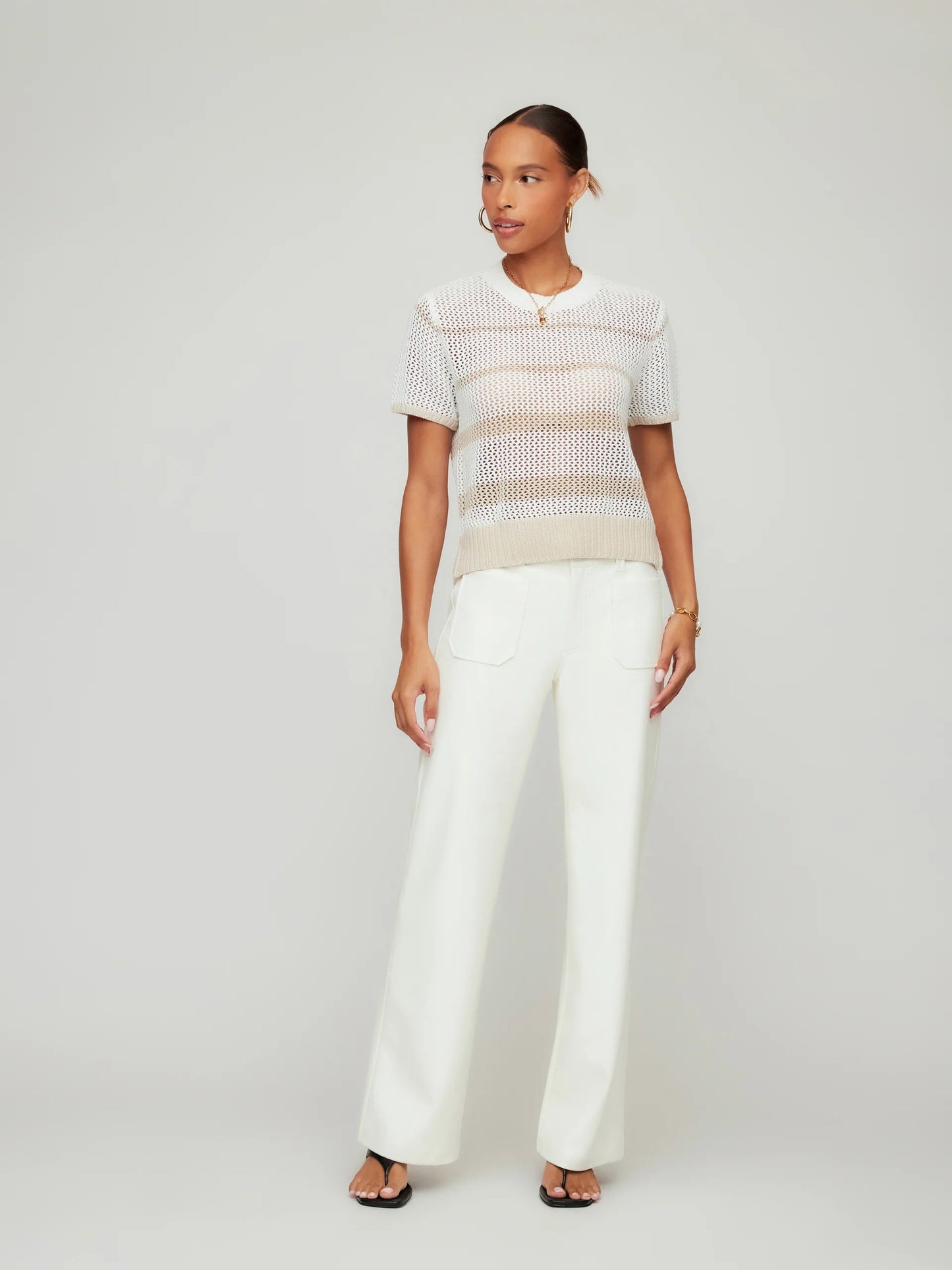 Fifteen Twenty - Crochet Short Sleeve Sweater