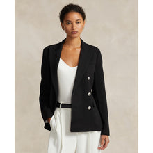 Load image into Gallery viewer, Model wearing Polo Ralph Lauren - Knit Double-Breasted Blazer in Black.
