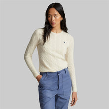 Load image into Gallery viewer, Model wearing Polo Ralph Lauren - Cable-Knit Wool Cashmere Julianna Sweater in White.

