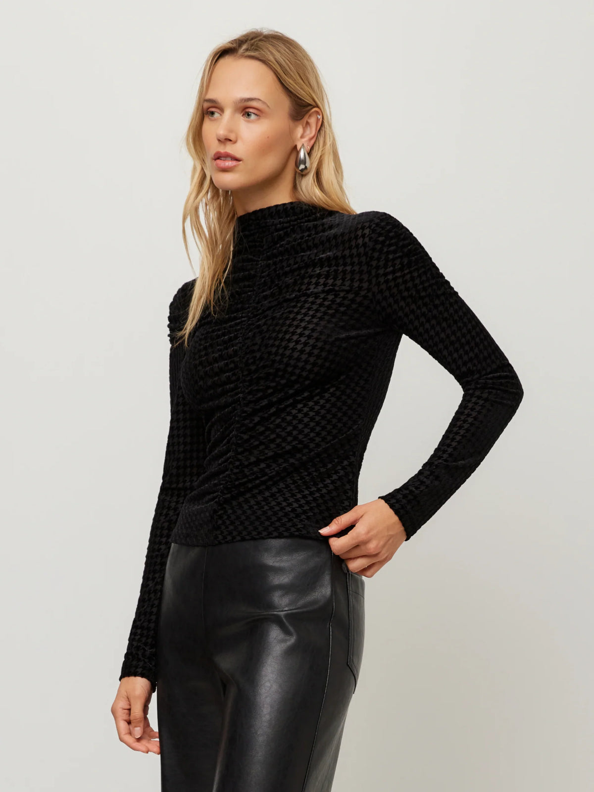 Fifteen Twenty - Velvet Burnout Ruched Selena Top