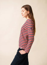 Load image into Gallery viewer, Model wearing Saint James - Merivelours Tri in Ecru/Mari/Tulip
