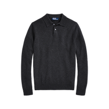 Load image into Gallery viewer, POLO Ralph Lauren - Original Label Cashmere Sweater with Placket in Dark Granite Heather.
