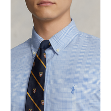 Load image into Gallery viewer, Model wearing POLO Ralph Lauren - L/S Sanded Twill Sportshirt with Estate Spread Collar in Blue/White.
