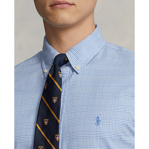 Model wearing POLO Ralph Lauren - L/S Sanded Twill Sportshirt with Estate Spread Collar in Blue/White.