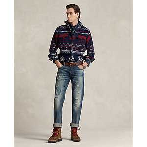 Model wearing POLO Ralph Lauren - L/S Holiday Jacquard Matlock Work Shirt w/ Pockets in Holiday Jacquard.