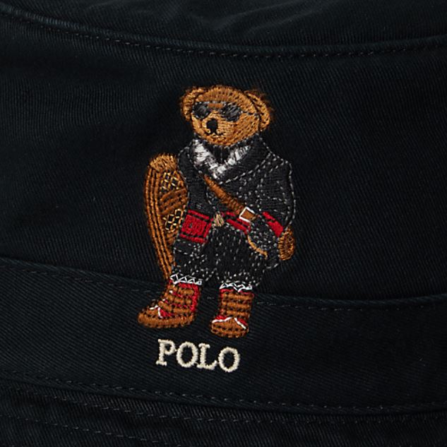 POLO Ralph Lauren - Cotton Twill Novelty Holiday Bear Loft Bucket Hat - close up
