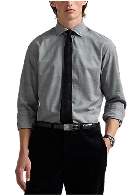 Model wearing POLO Ralph Lauren - LS Luxury Twill Sport Shirt - Polo Black