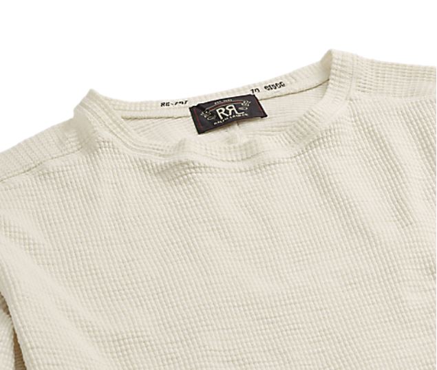 RRL - LS Textured Cotton Waffle Knit Shirt - close