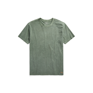 RRL - S/S Garment-Dyed Crewneck T-Shirt in Forest Green.