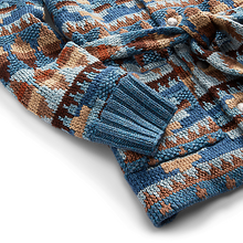 Load image into Gallery viewer, RRL - L/S Cotton/Linen/Silk Ranch Shawl Cardigan Sweater w/ Belt in Blue Multi.
